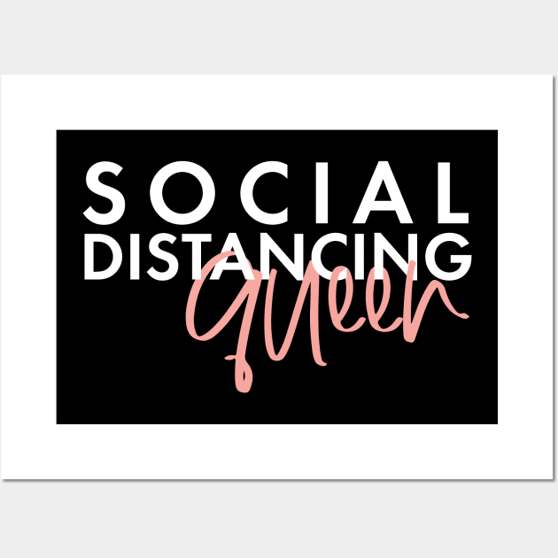 Social distance queen modern fun typography Wall Art by Coffee and Paper Co.